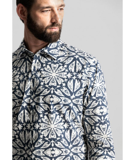 Pullover w. Shirt-Blouse Colla