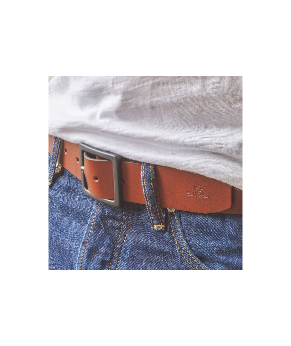 CEINTURE CUIR COGNAC